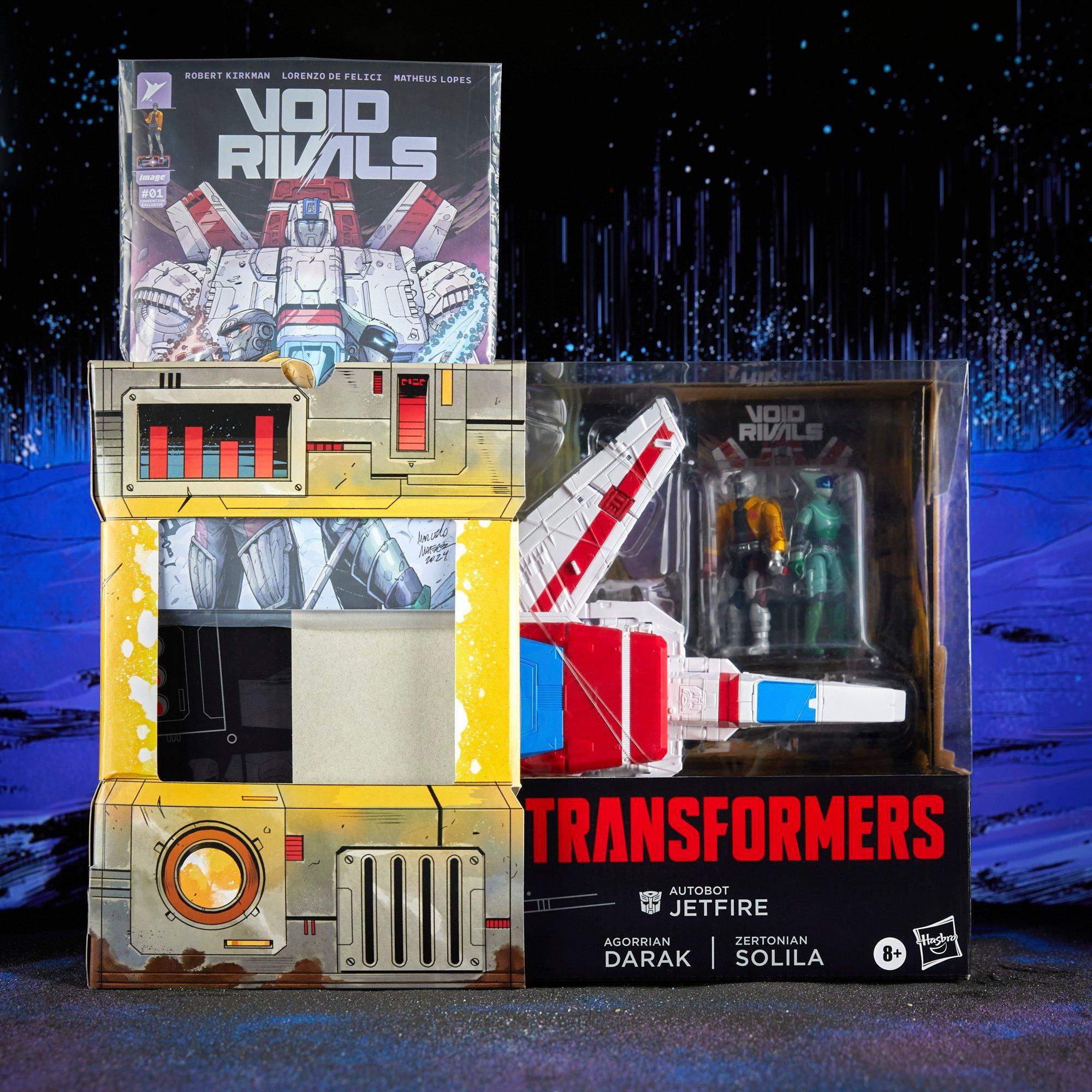 Transformers Void Rivals Autobot Jetfire, Zertonian Solila, and Agorrian Darak